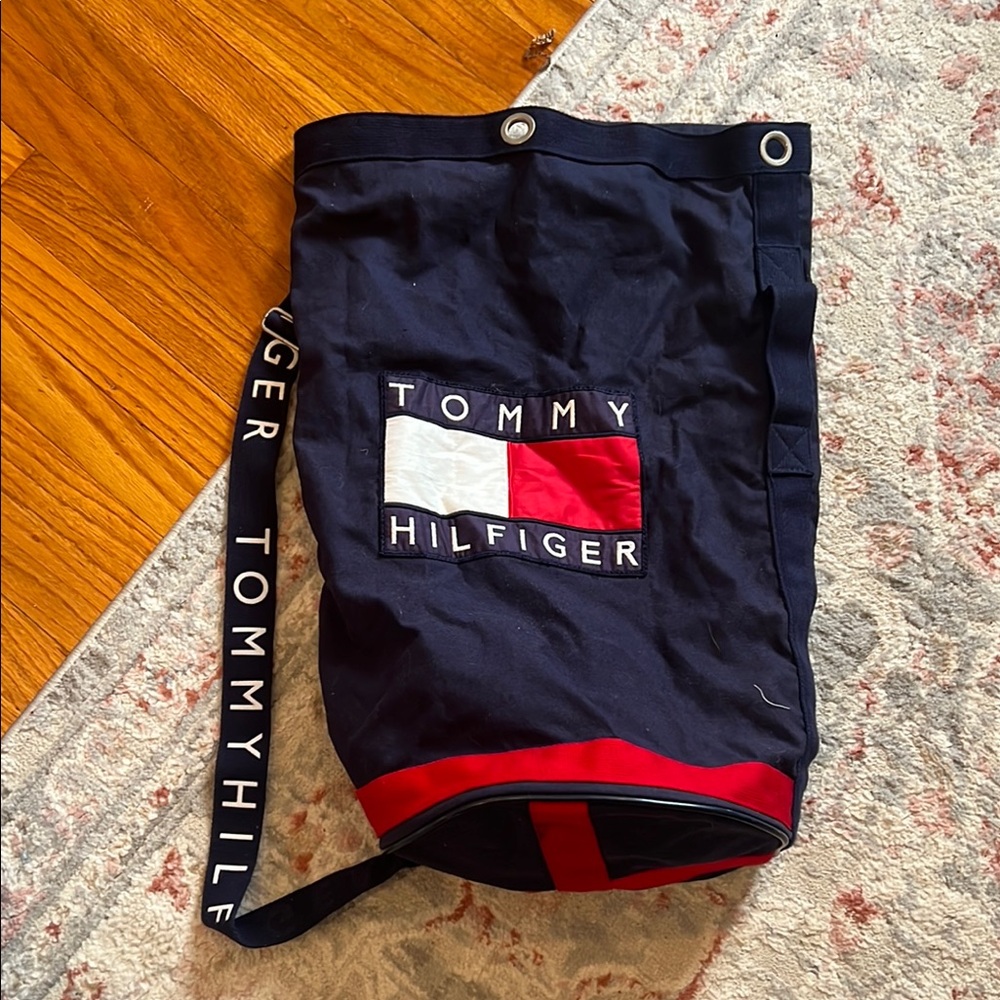 Tommy Hilfiger Navy, Red & White Canvas Shoulder Bag